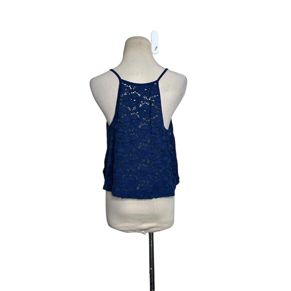 Express blue eyelet racer back tank top Cami Size M - Picture 10 of 11